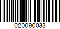 Barcode for 020090033