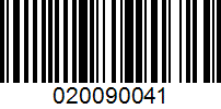 Barcode for 020090041