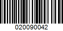 Barcode for 020090042