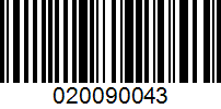 Barcode for 020090043