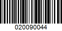 Barcode for 020090044