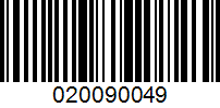 Barcode for 020090049