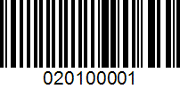 Barcode for 020100001