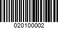 Barcode for 020100002