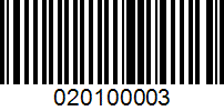 Barcode for 020100003