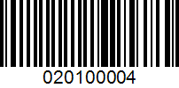 Barcode for 020100004