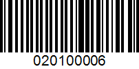 Barcode for 020100006