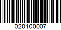 Barcode for 020100007