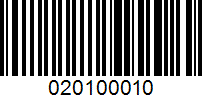 Barcode for 020100010