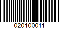 Barcode for 020100011