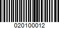 Barcode for 020100012