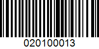 Barcode for 020100013