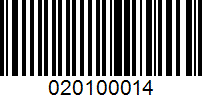 Barcode for 020100014