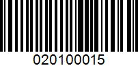 Barcode for 020100015