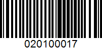 Barcode for 020100017