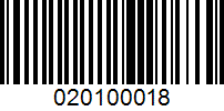 Barcode for 020100018