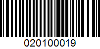 Barcode for 020100019