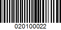 Barcode for 020100022