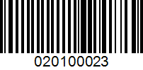 Barcode for 020100023