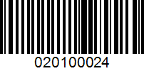 Barcode for 020100024