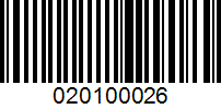 Barcode for 020100026