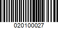 Barcode for 020100027