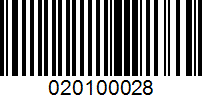 Barcode for 020100028