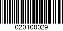 Barcode for 020100029