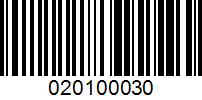 Barcode for 020100030