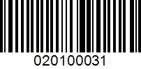 Barcode for 020100031