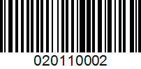 Barcode for 020110002