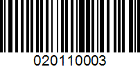 Barcode for 020110003