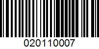 Barcode for 020110007