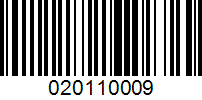 Barcode for 020110009