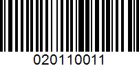 Barcode for 020110011