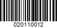 Barcode for 020110012