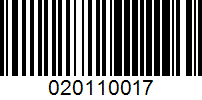 Barcode for 020110017