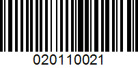 Barcode for 020110021