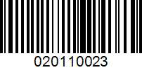Barcode for 020110023