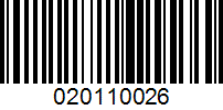 Barcode for 020110026