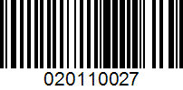 Barcode for 020110027
