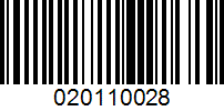 Barcode for 020110028
