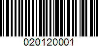 Barcode for 020120001