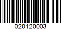 Barcode for 020120003