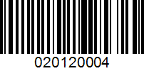 Barcode for 020120004