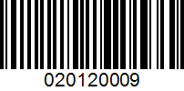 Barcode for 020120009