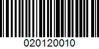 Barcode for 020120010