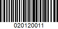 Barcode for 020120011