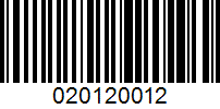 Barcode for 020120012