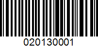 Barcode for 020130001